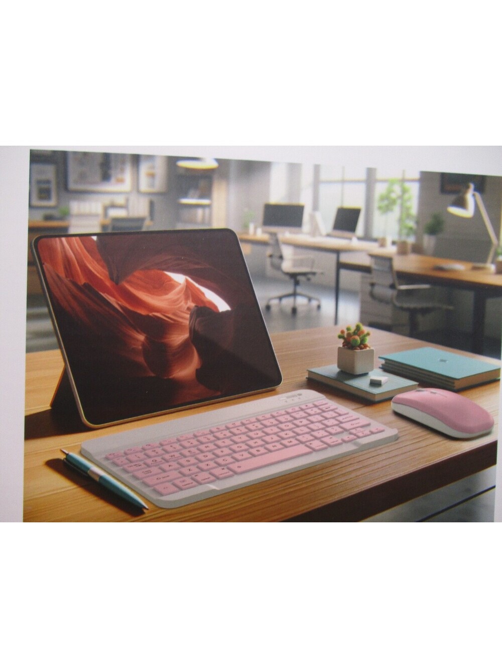 Pink Bluetooth Keyboard and Mouse Set Slim Wireless Combo iPad Tablet Laptop